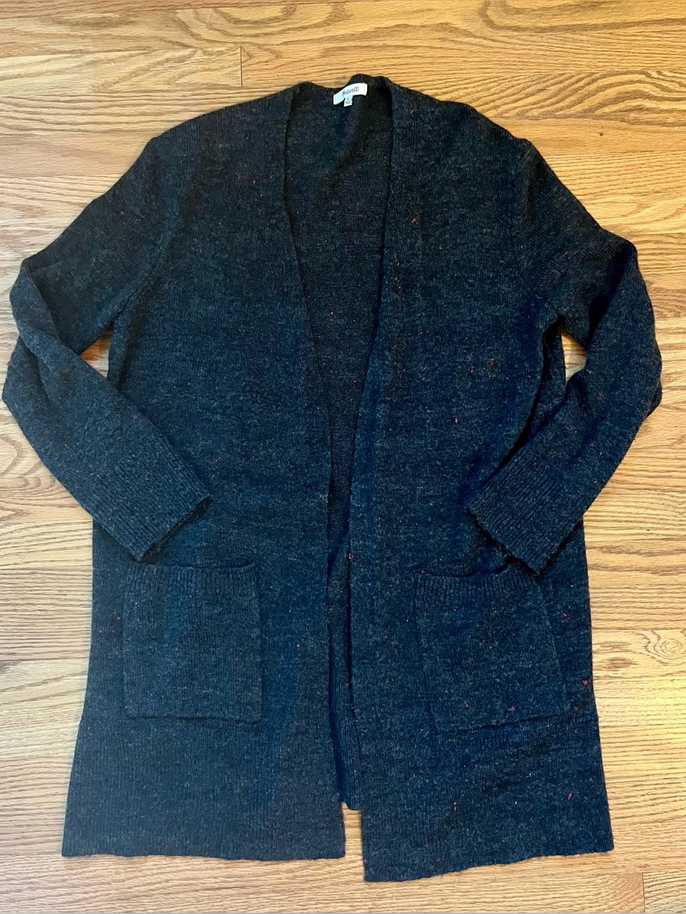 Madewell Open-Front Dark Heather Cardigan Sweater Sz M